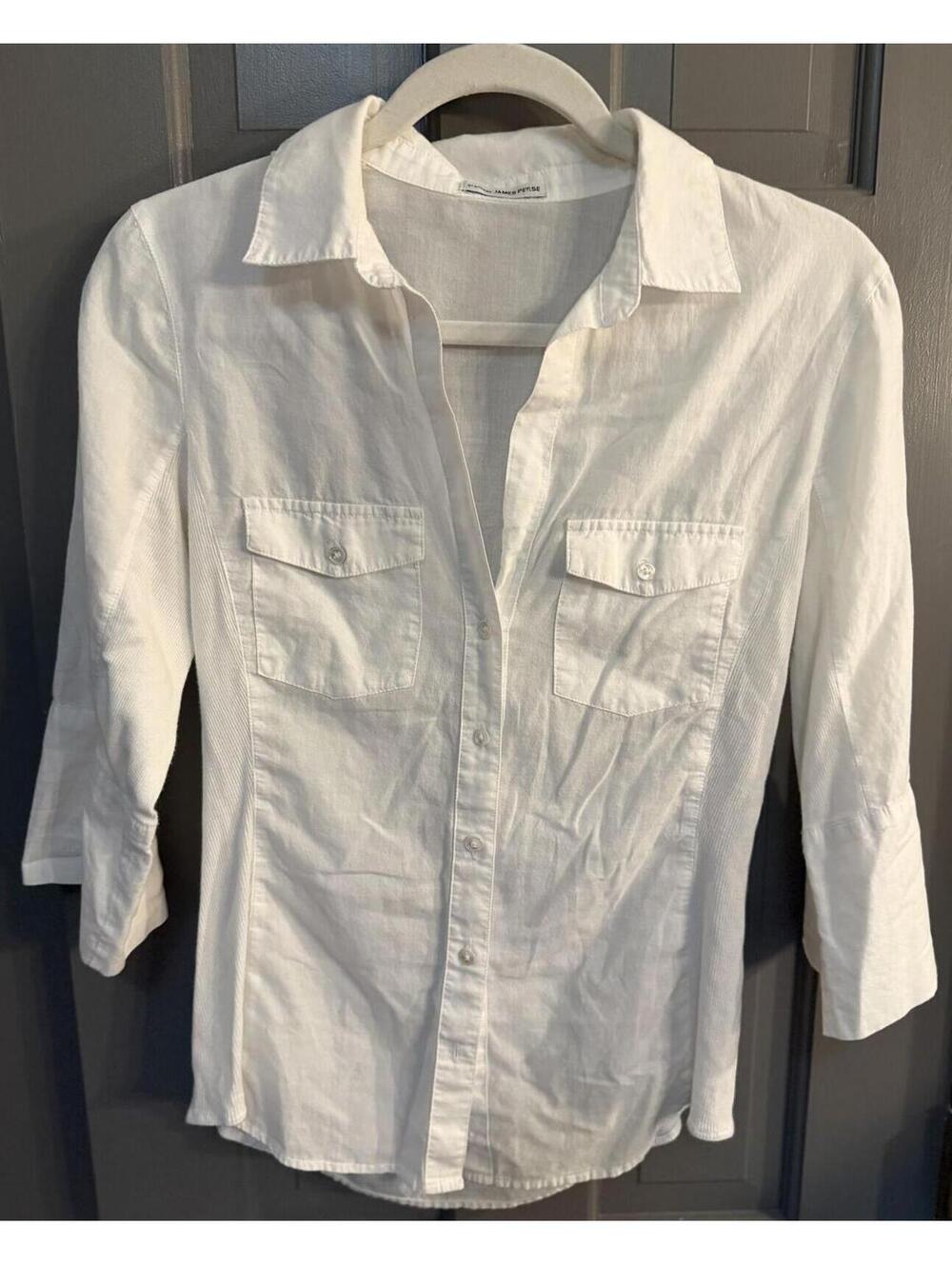 James Perse Standard White Button Down Size 3➡️US Large